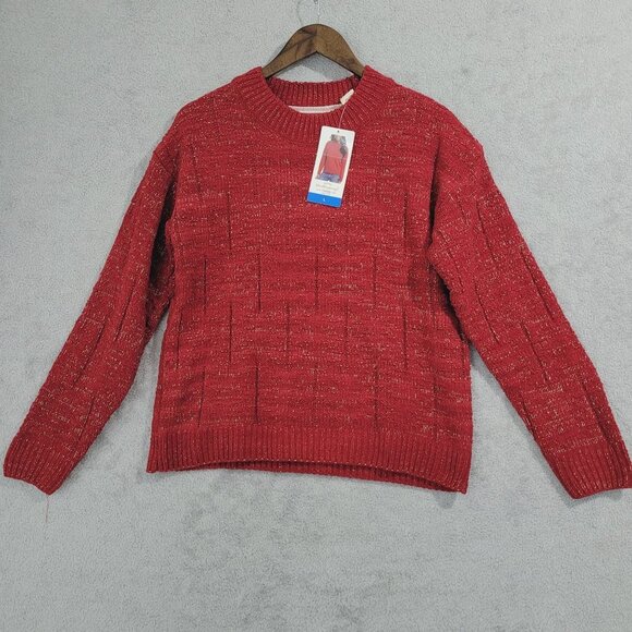 NEW Weatherproof Vintage Womens L Textured Knit Sweater Crew neck Shimmer// 26CT - Picture 1 of 7
